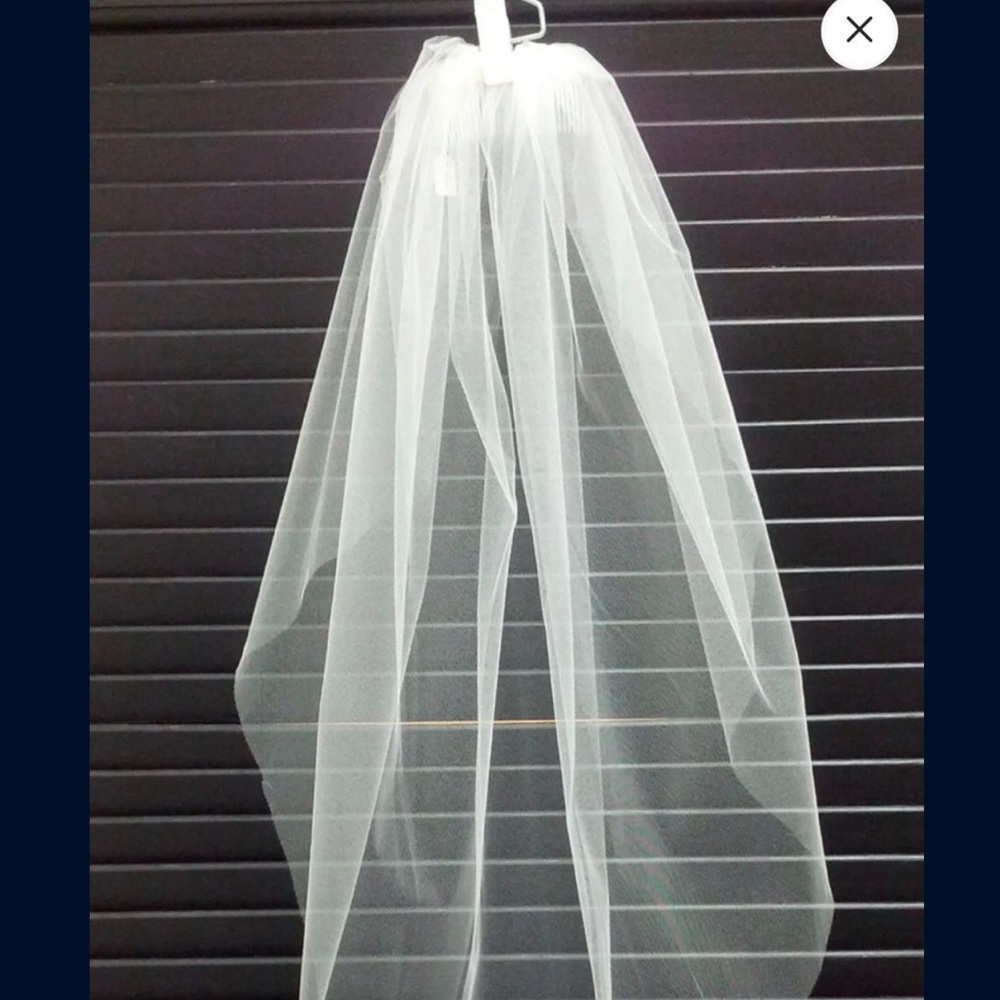 Simple blusher veil shoulder length comb included